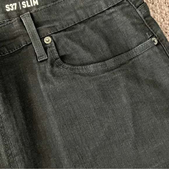 Signature Levi Strauss Denim Black Jeans Size S37 Slim W40 L30